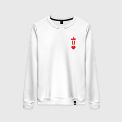 Свитшот хлопковый женский Королева Черви - для пары, цвет: белый