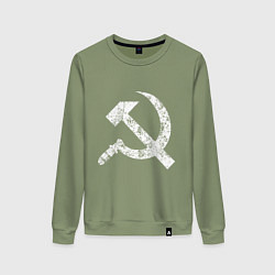 Свитшот хлопковый женский Серп и молот символ, цвет: авокадо