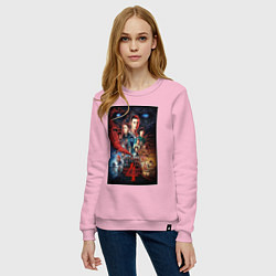 Свитшот хлопковый женский Stranger Things 4, цвет: светло-розовый — фото 2