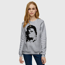 Свитшот хлопковый женский Star wars - Chewie Guevara, цвет: меланж — фото 2