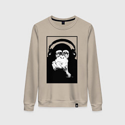 Женский свитшот Monkey in the headphones