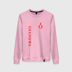 Свитшот хлопковый женский Assassins creed - shadows red, цвет: светло-розовый