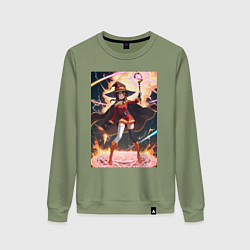 Женский свитшот Мегумин колдует взрывную магию