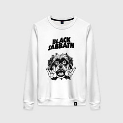 Свитшот хлопковый женский Black Sabbath - rock dog, цвет: белый