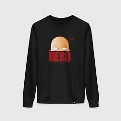 Свитшот хлопковый женский Ванпанч герой hero, цвет: черный