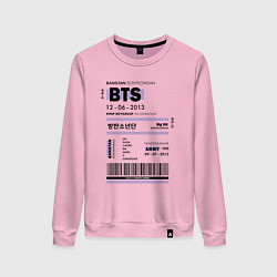 Свитшот хлопковый женский Bts ticket, цвет: светло-розовый