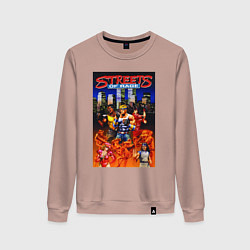 Свитшот хлопковый женский Streets of rage - bare knuckle, цвет: пыльно-розовый