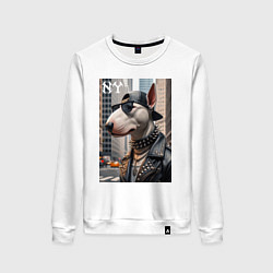 Женский свитшот Чувак бультерьер житель Нью-Йорка