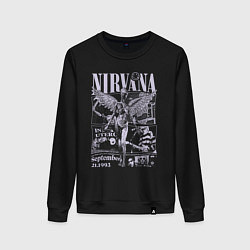 Свитшот хлопковый женский Nirvana grunge, цвет: черный