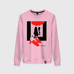 Женский свитшот Девушка в красной шляпе