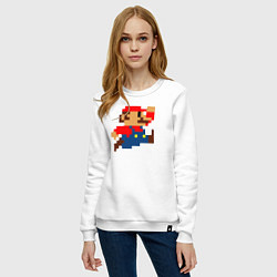 Свитшот хлопковый женский Mario 8 bit, цвет: белый — фото 2
