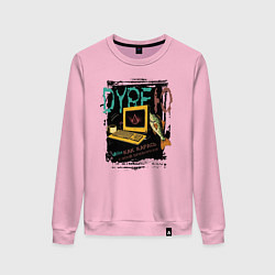 Свитшот хлопковый женский Ассасинс криид шадоу, цвет: светло-розовый