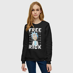 Свитшот хлопковый женский Free Rick ruler, цвет: черный — фото 2