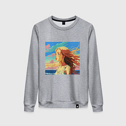 Женский свитшот Девушка пляж арт