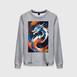 Женский свитшот Дракон в вихре красок