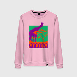Свитшот хлопковый женский В Африке, цвет: светло-розовый