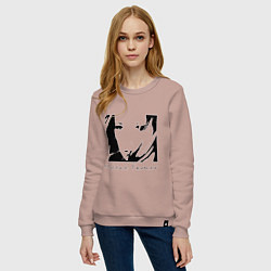 Свитшот хлопковый женский Милен Фармер, цвет: пыльно-розовый — фото 2