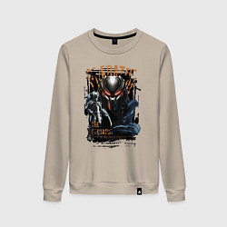 Свитшот хлопковый женский Хищник и чужой, цвет: миндальный
