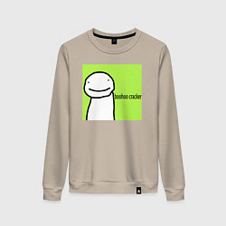 Свитшот хлопковый женский Dream boohoo cracker Minecraft, цвет: миндальный