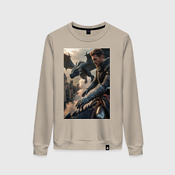Женский свитшот Рыцарь летит на драконе