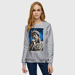 Свитшот хлопковый женский Античность и математика, цвет: меланж — фото 2