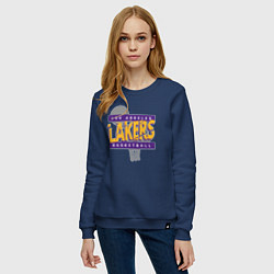 Свитшот хлопковый женский Lakers basketball play, цвет: тёмно-синий — фото 2