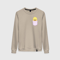 Свитшот хлопковый женский BbokAri in pocket, цвет: миндальный