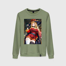 Свитшот хлопковый женский Марин Китагава косплей Мегумин, цвет: авокадо