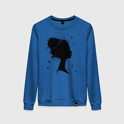 Свитшот хлопковый женский Flower girl, цвет: синий