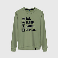 Женский свитшот Еда сон танец