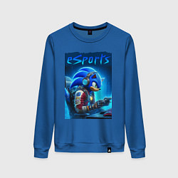 Женский свитшот Hedgehog Sonic is esports player - neon glow