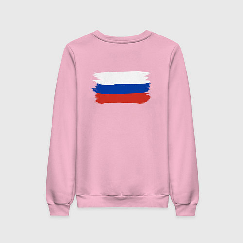 Женский свитшот Флаг россии нарисованный / Светло-розовый – фото 2