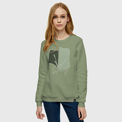Свитшот хлопковый женский Spring, цвет: авокадо — фото 2