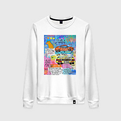 Женский свитшот Принт в стиле Баския с машинами