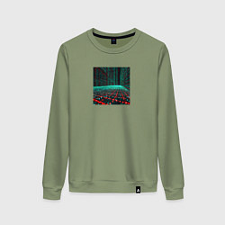 Свитшот хлопковый женский Техно куб, цвет: авокадо