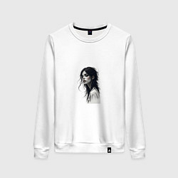 Свитшот хлопковый женский Мрачная красота, цвет: белый