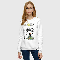 Свитшот хлопковый женский Che Guevara граффити, цвет: белый — фото 2