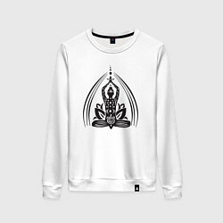 Свитшот хлопковый женский Yoga vibe, цвет: белый