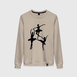 Свитшот хлопковый женский Вариация балерины, цвет: миндальный