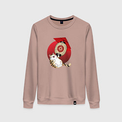 Женский свитшот Летящий кот на фонарике