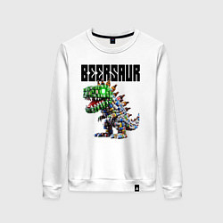 Свитшот хлопковый женский Beersaur - meme ai art, цвет: белый