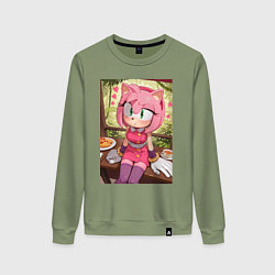 Свитшот хлопковый женский Эми Роуз из Somic, цвет: авокадо