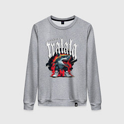 Свитшот хлопковый женский Итальянские мемы акула в кроссовках, цвет: меланж