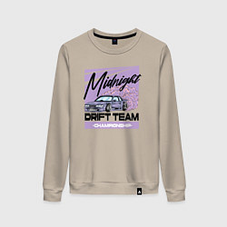 Свитшот хлопковый женский Midnight drifting, цвет: миндальный