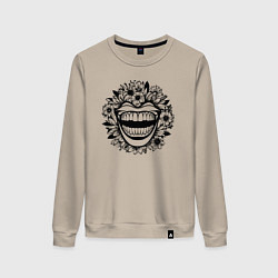 Женский свитшот Злая улыбка в цветах