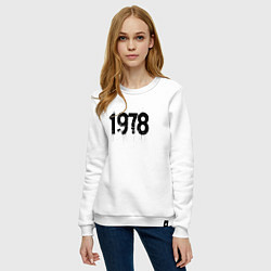 Свитшот хлопковый женский 1978 год в стиле граффити, цвет: белый — фото 2
