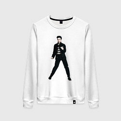 Свитшот хлопковый женский Танцующий Элвис Пресли, цвет: белый