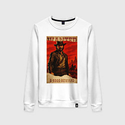 Свитшот хлопковый женский Red dead redemtion постер, цвет: белый