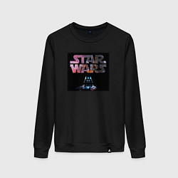 Свитшот хлопковый женский Звёздные войны надпись вейдер, цвет: черный