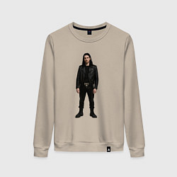 Свитшот хлопковый женский Bones во весь рост, цвет: миндальный